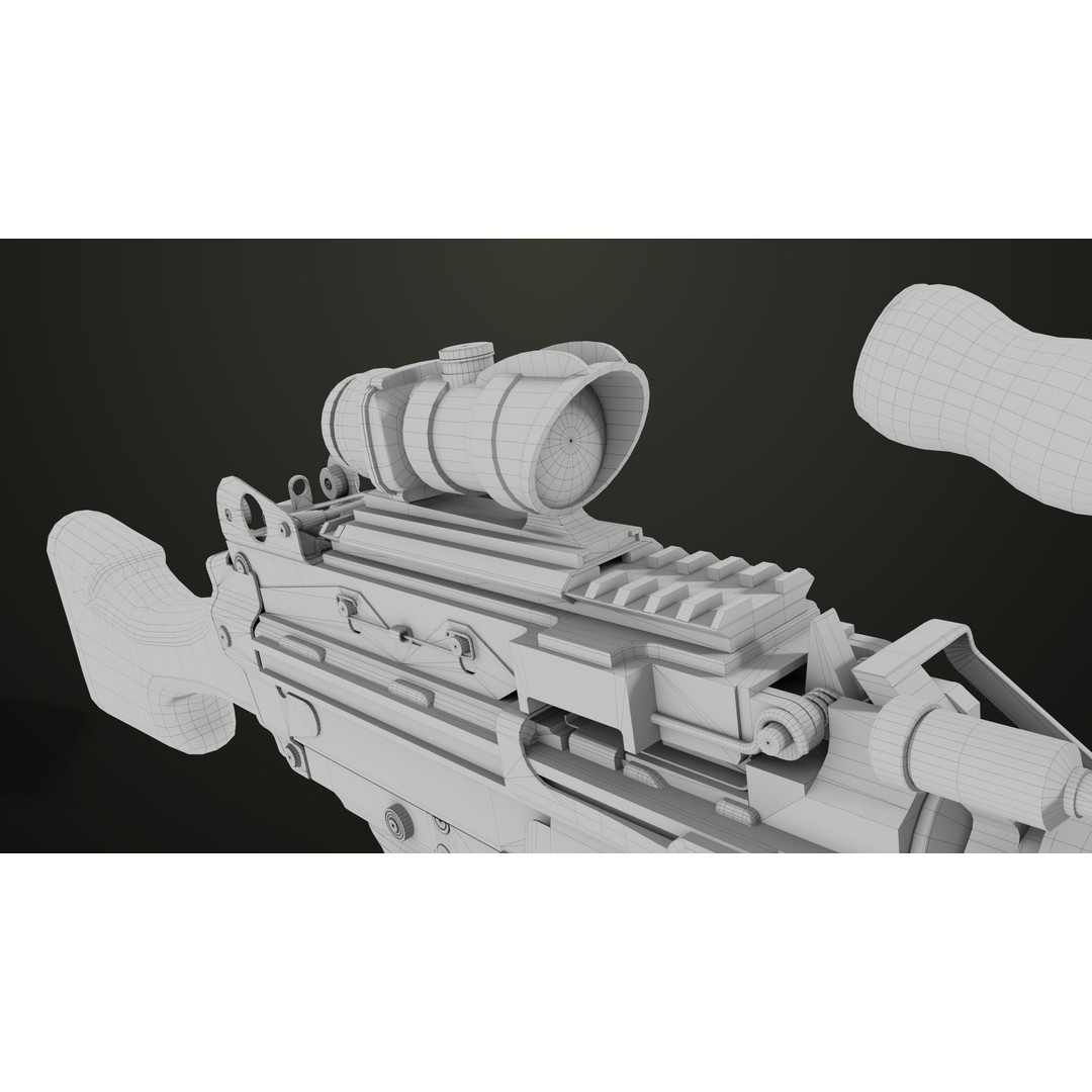 Machine Gun 12 3D Model – Low Poly PBR Game Asset, FBX - View 52