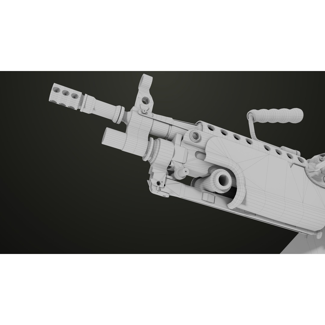 Machine Gun 12 3D Model – Low Poly PBR Game Asset, FBX - View 54