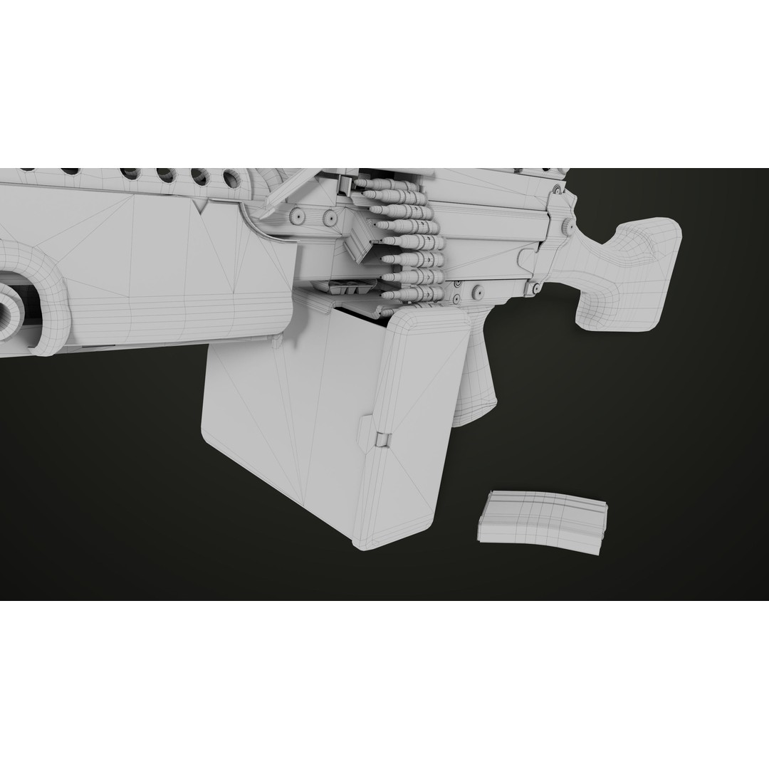 Machine Gun 12 3D Model – Low Poly PBR Game Asset, FBX - View 58