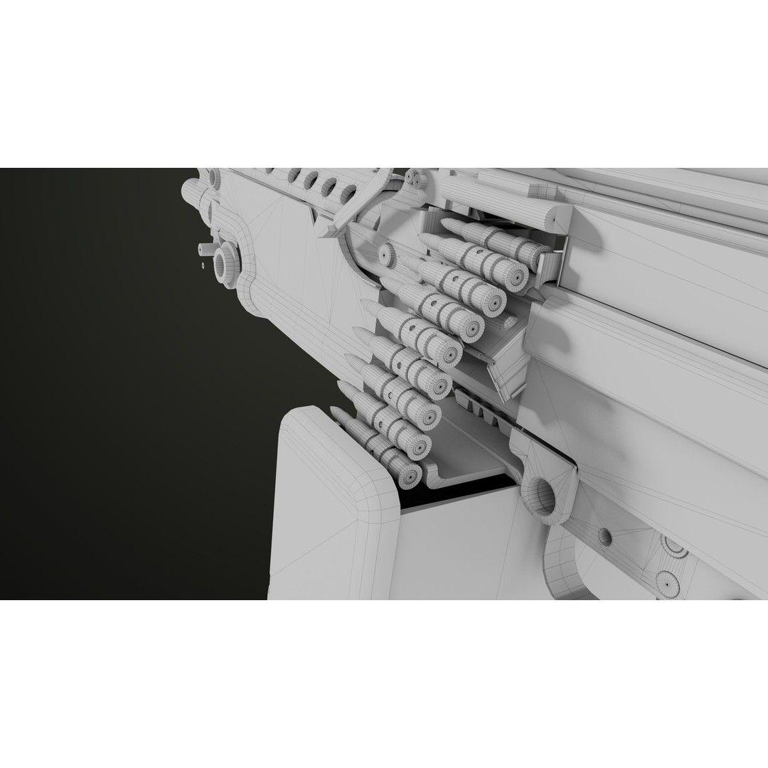 Machine Gun 12 3D Model – Low Poly PBR Game Asset, FBX - View 59