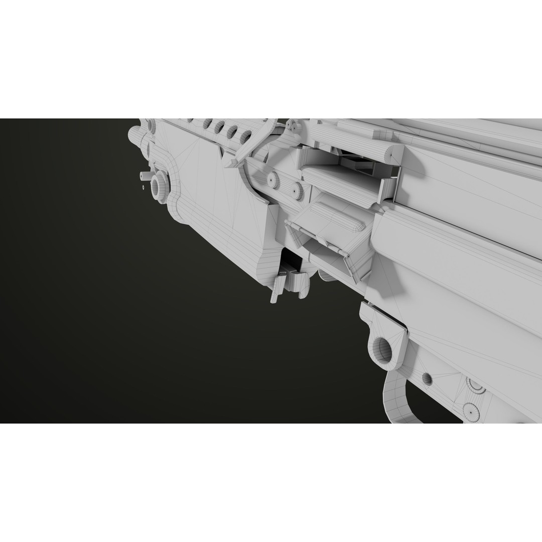 Machine Gun 12 3D Model – Low Poly PBR Game Asset, FBX - View 60