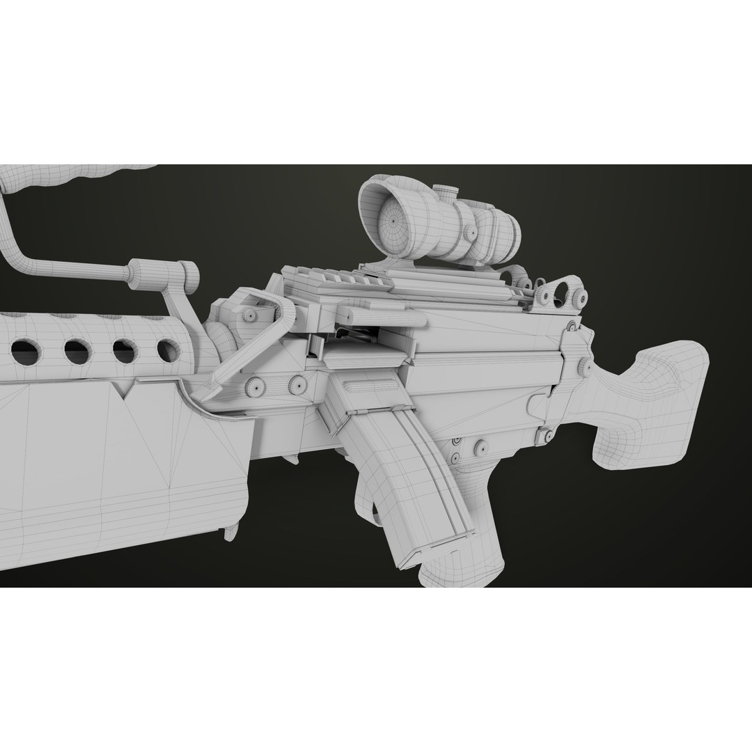Machine Gun 12 3D Model – Low Poly PBR Game Asset, FBX - View 62