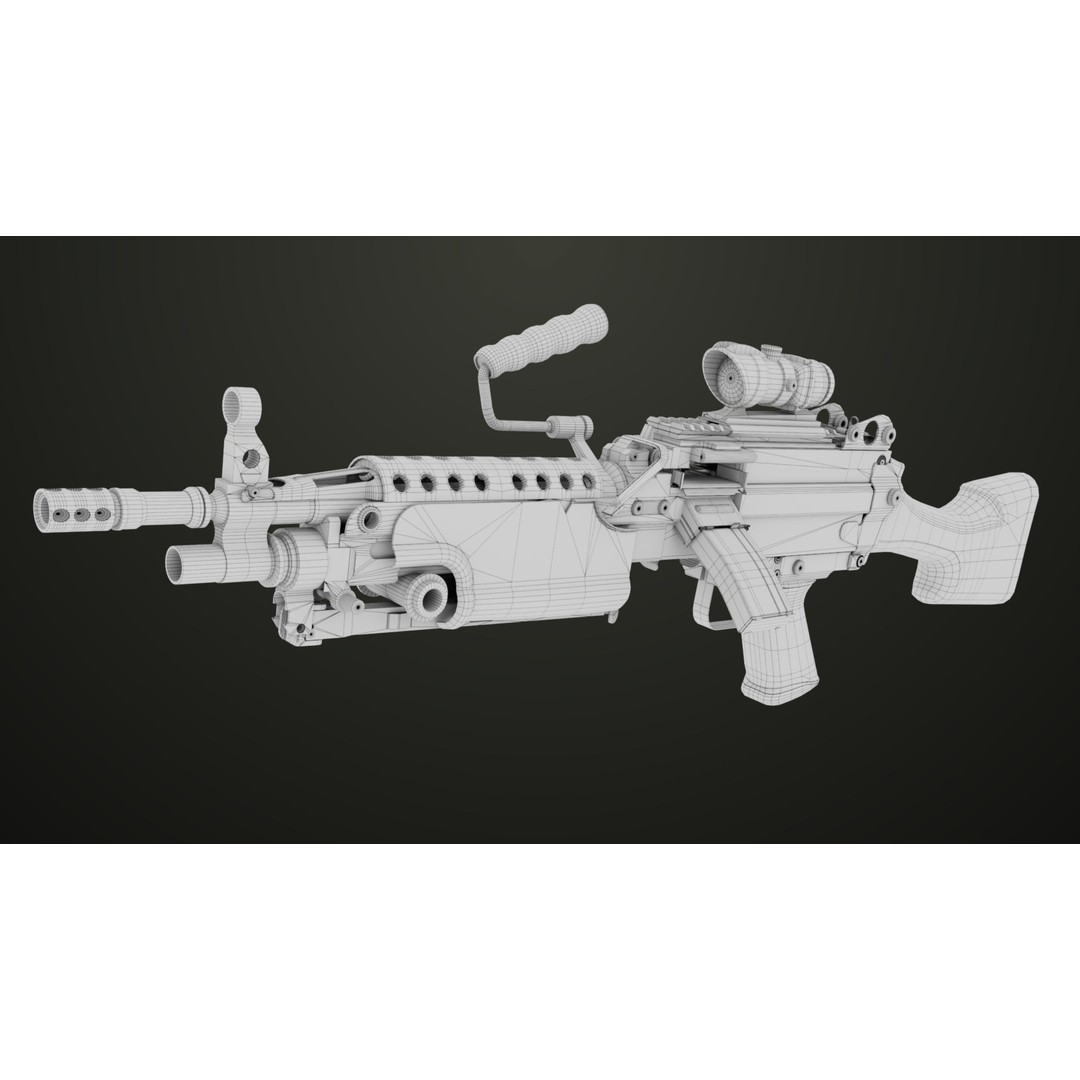 Machine Gun 12 3D Model – Low Poly PBR Game Asset, FBX - View 63