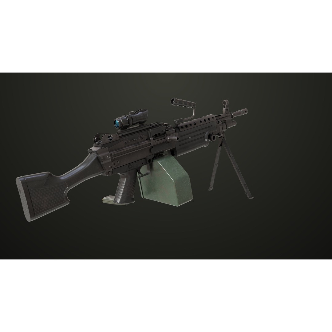 Machine Gun 12 3D Model – Low Poly PBR Game Asset, FBX - View 8