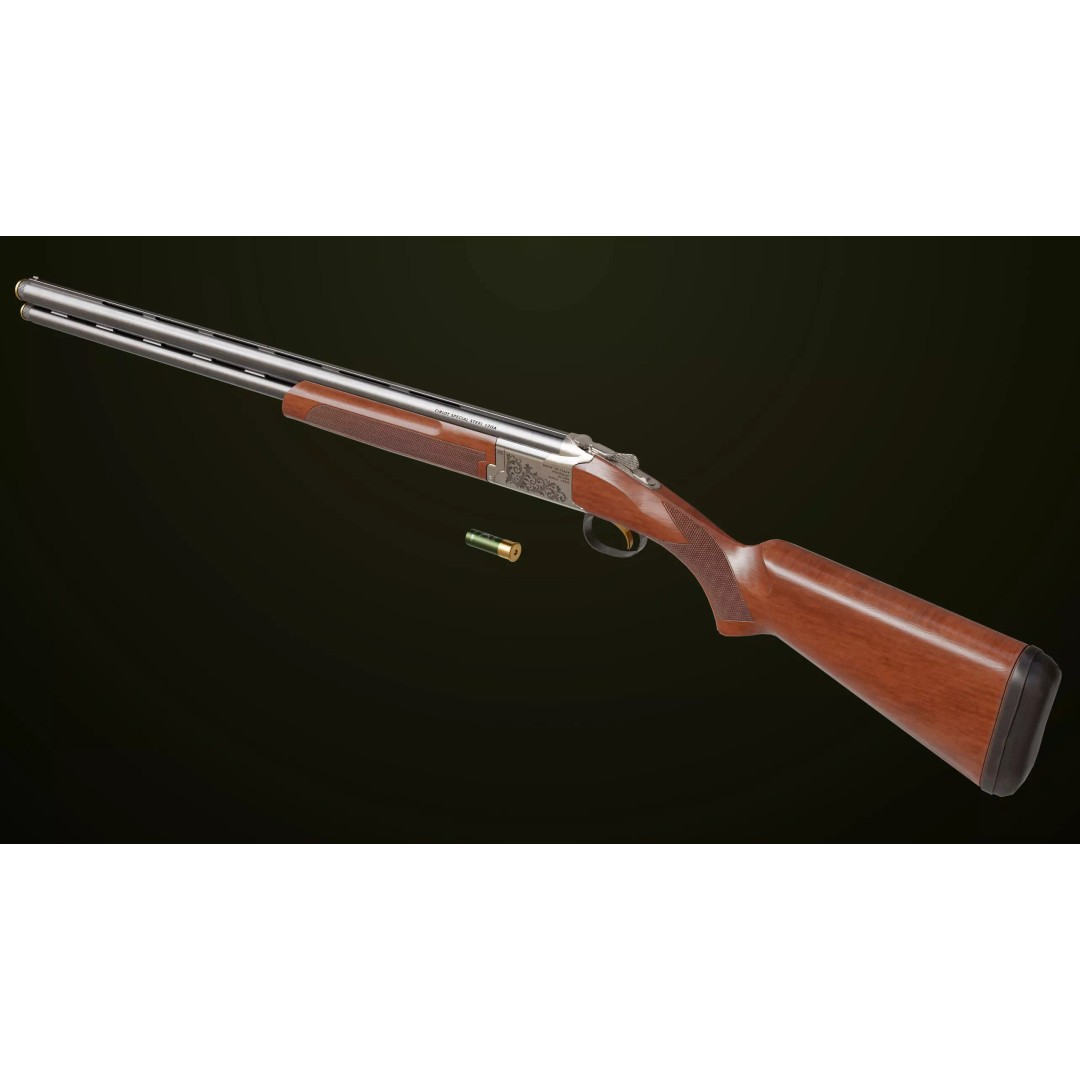 Double Barrel Shotgun 3D Model – Low Poly Game Asset, PBR Textures - View 10