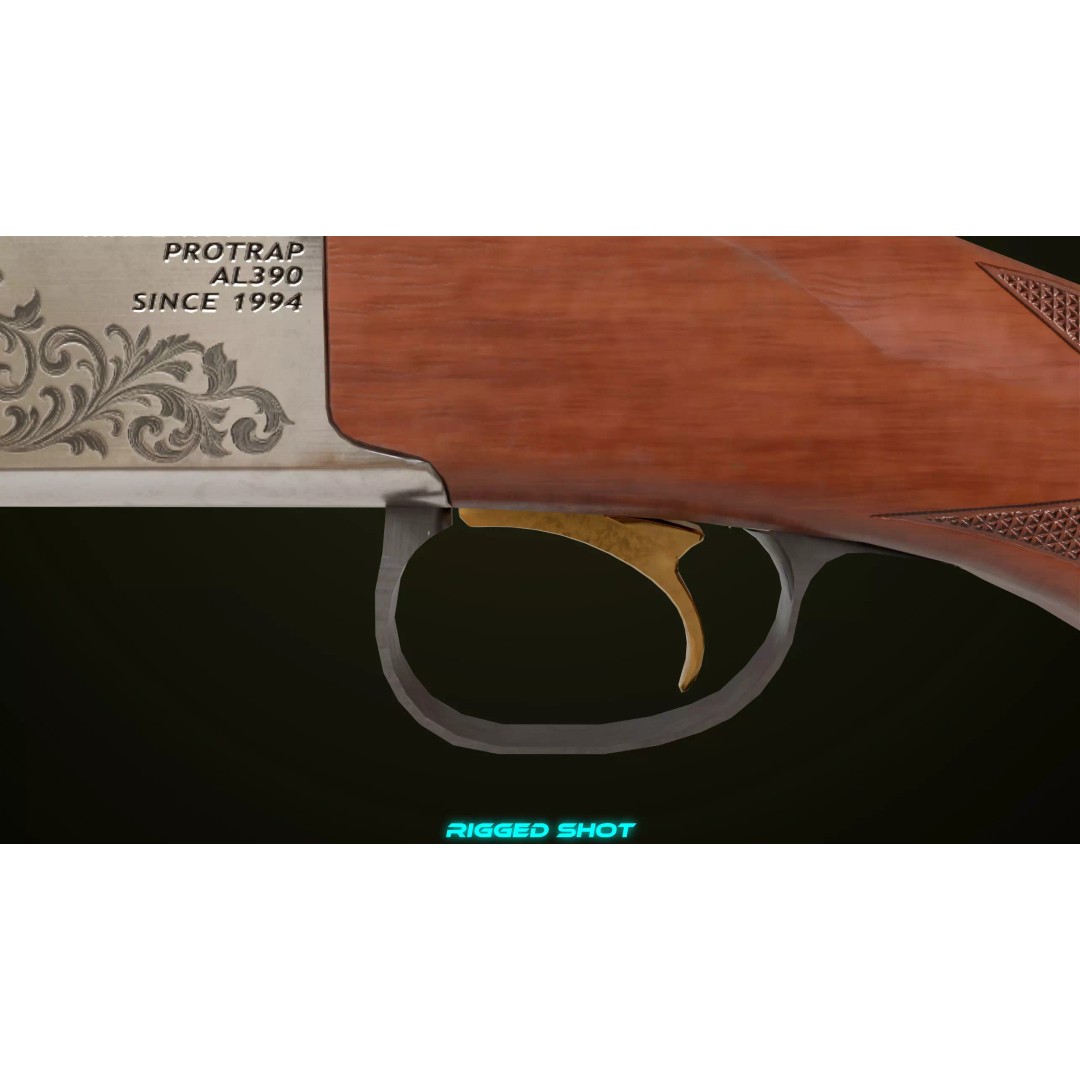 Double Barrel Shotgun 3D Model – Low Poly Game Asset, PBR Textures - View 17