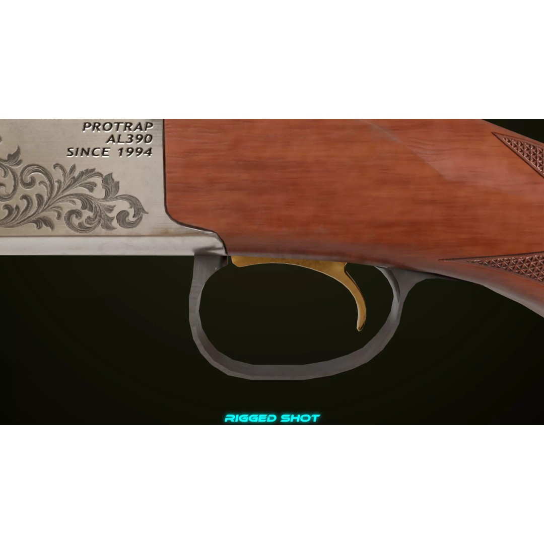 Double Barrel Shotgun 3D Model – Low Poly Game Asset, PBR Textures - View 18