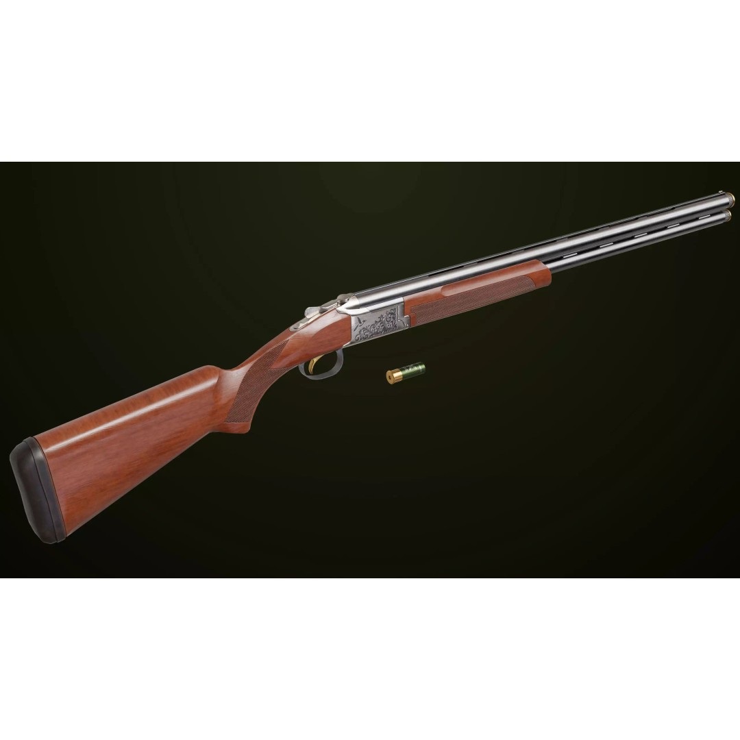 Double Barrel Shotgun 3D Model – Low Poly Game Asset, PBR Textures - View 19