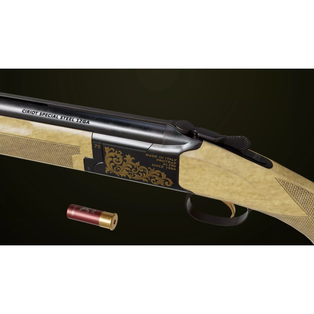 Double Barrel Shotgun 3D Model – Low Poly Game Asset, PBR Textures - View 24