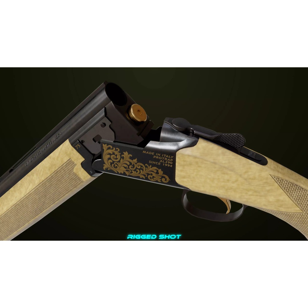 Double Barrel Shotgun 3D Model – Low Poly Game Asset, PBR Textures - View 25
