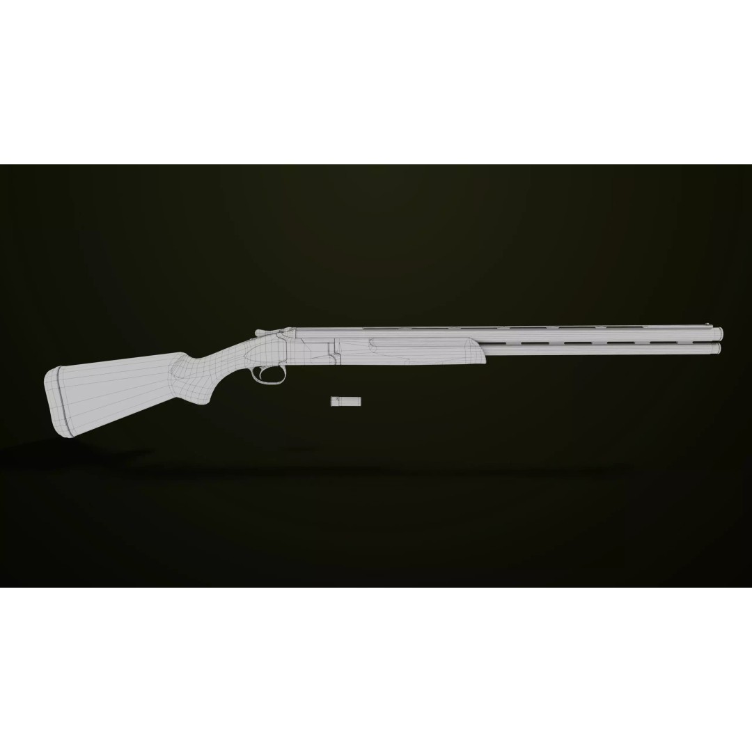 Double Barrel Shotgun 3D Model – Low Poly Game Asset, PBR Textures - View 32