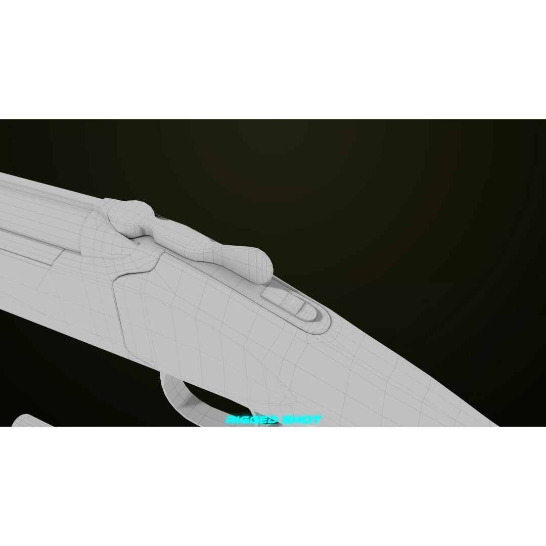 Double Barrel Shotgun 3D Model – Low Poly Game Asset, PBR Textures - View 47