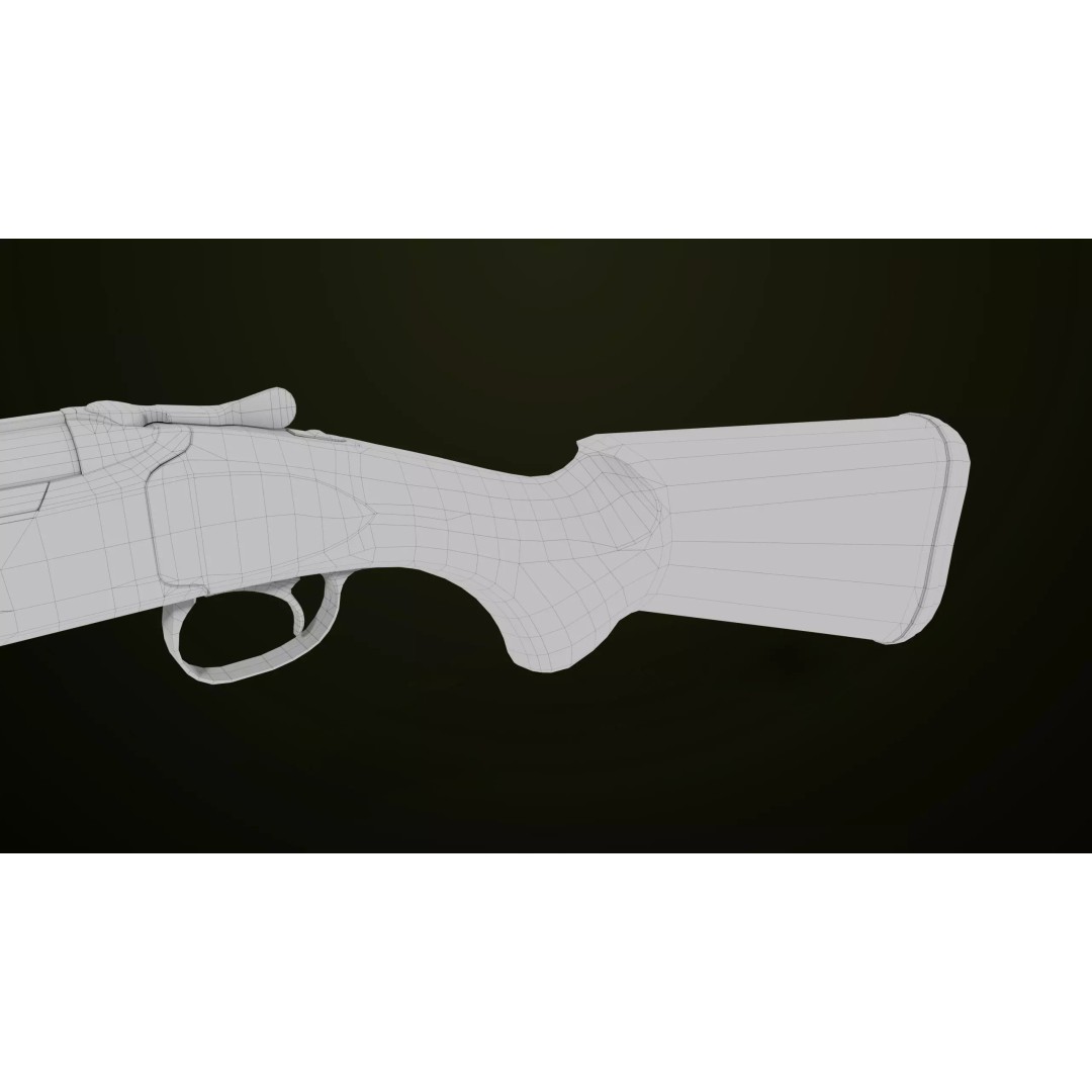 Double Barrel Shotgun 3D Model – Low Poly Game Asset, PBR Textures - View 49