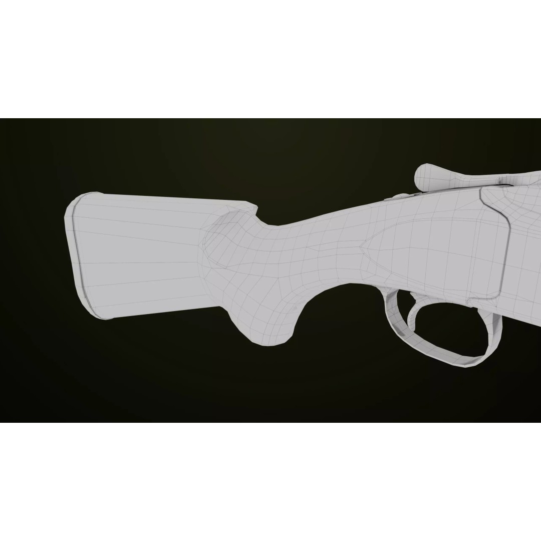 Double Barrel Shotgun 3D Model – Low Poly Game Asset, PBR Textures - View 50