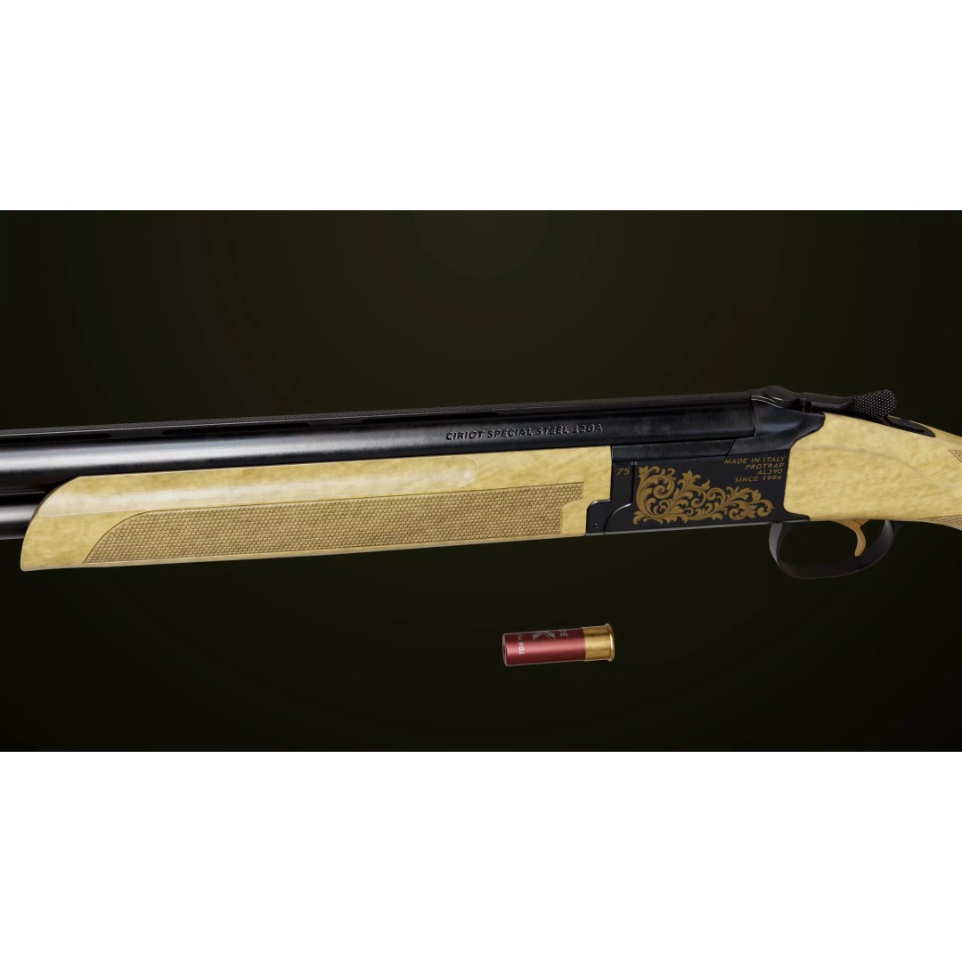Double Barrel Shotgun 3D Model – Low Poly Game Asset, PBR Textures - View 8