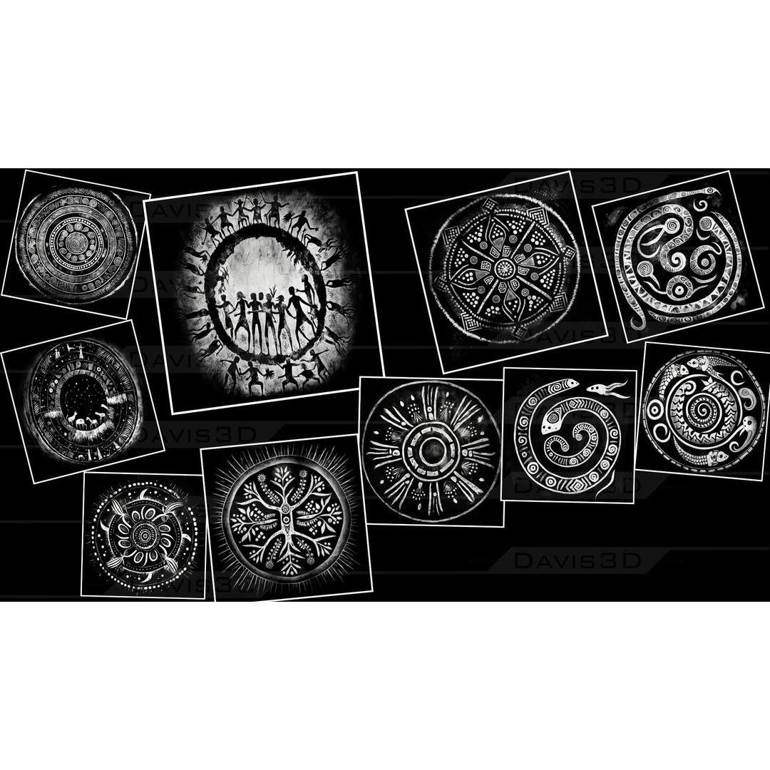 Cave Paintings 3D Model – Decal Textures Pack, 150 Unique Designs - View 11