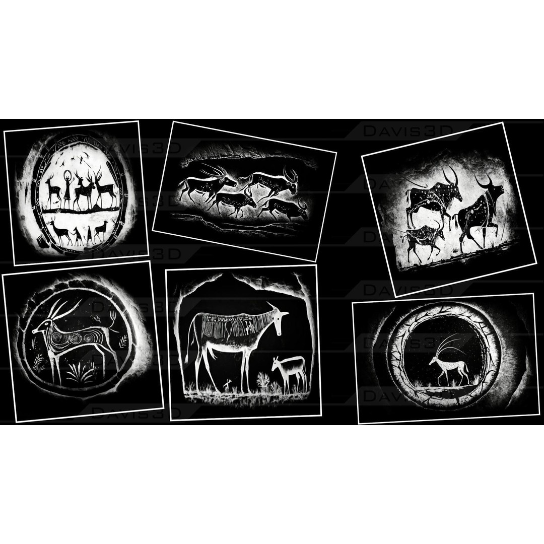 Cave Paintings 3D Model – Decal Textures Pack, 150 Unique Designs - View 12