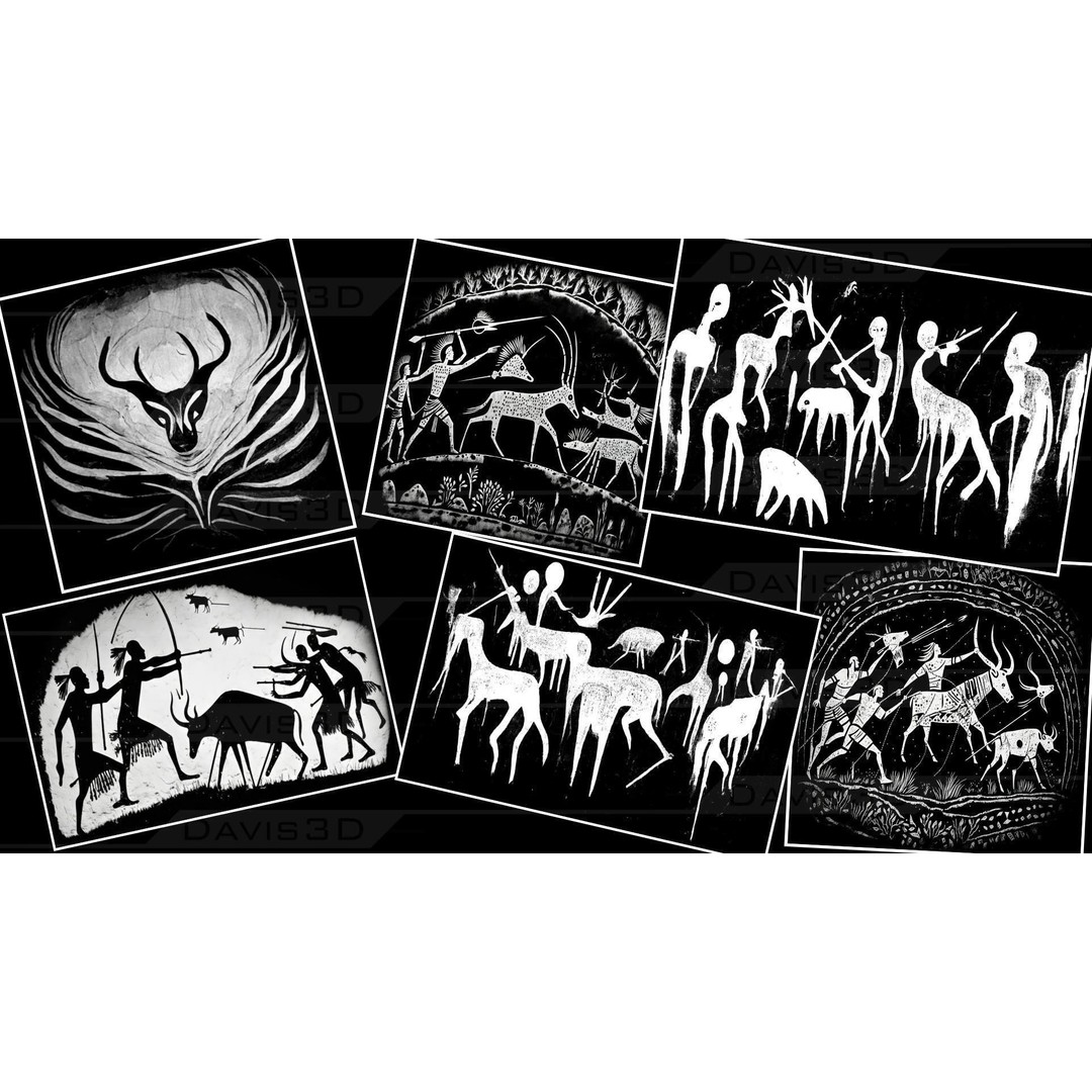 Cave Paintings 3D Model – Decal Textures Pack, 150 Unique Designs - View 13