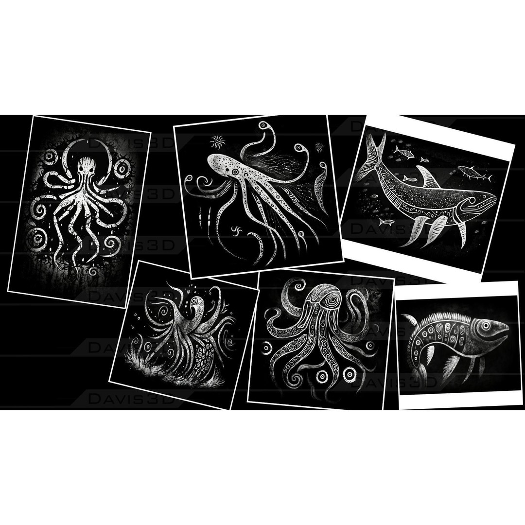 Cave Paintings 3D Model – Decal Textures Pack, 150 Unique Designs - View 16
