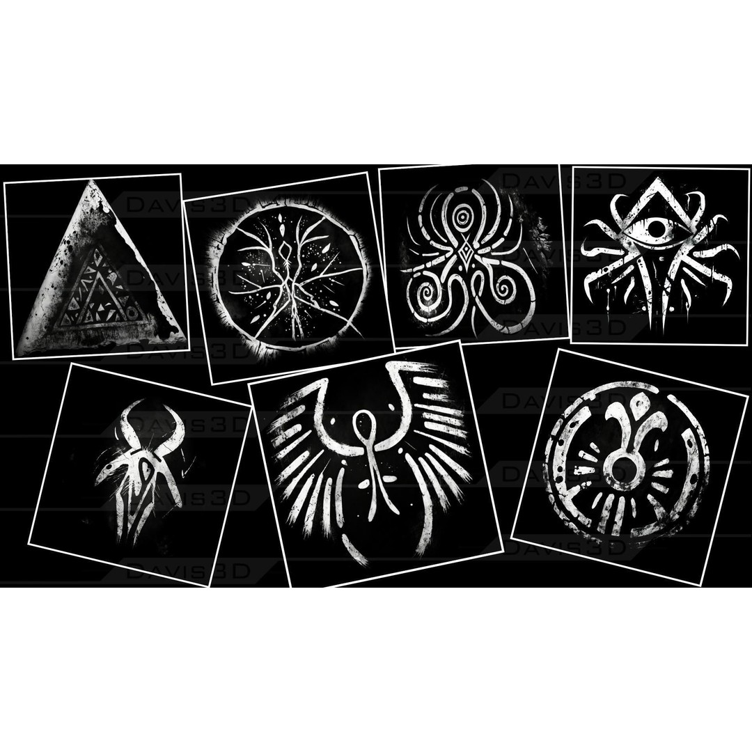 Cave Paintings 3D Model – Decal Textures Pack, 150 Unique Designs - View 18
