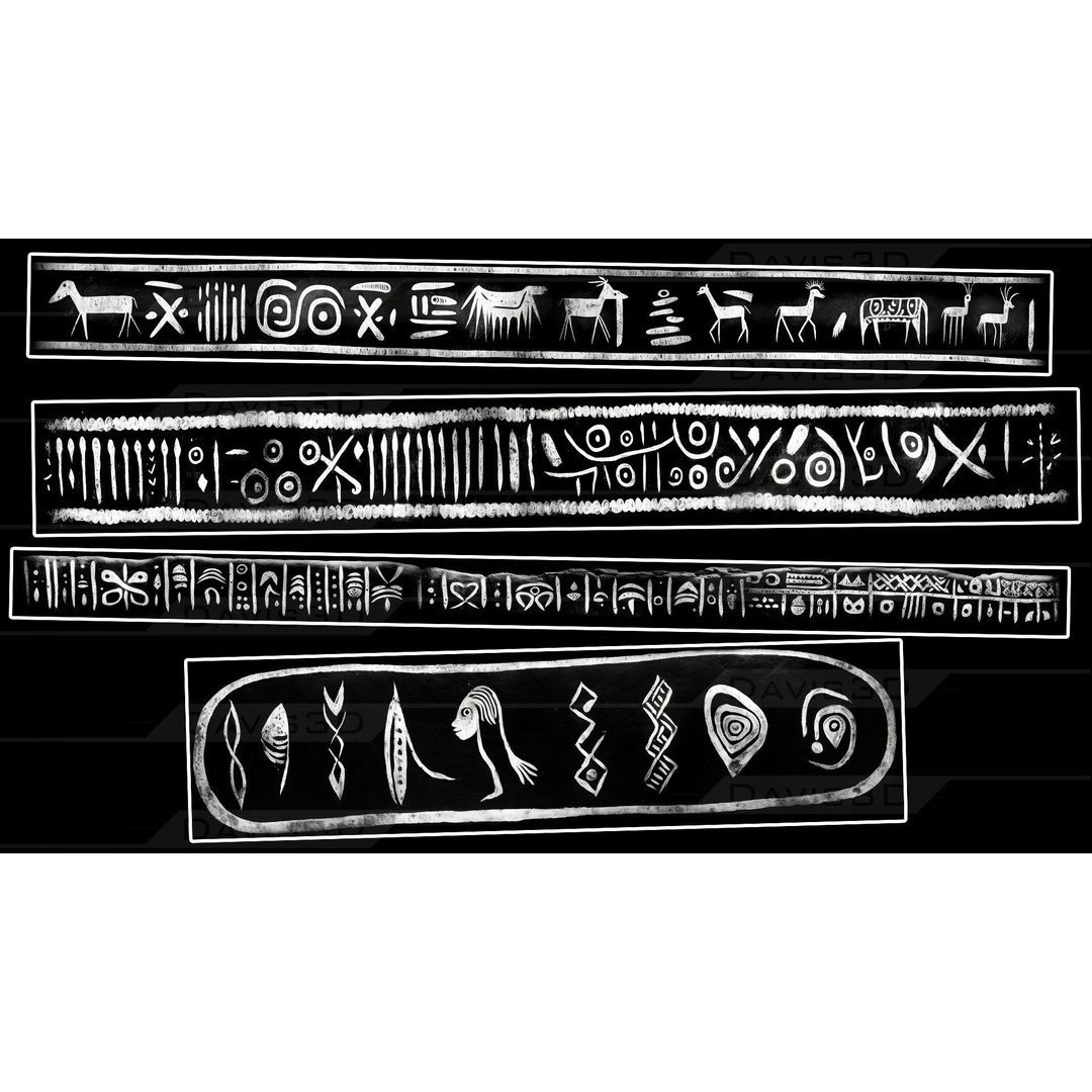 Cave Paintings 3D Model – Decal Textures Pack, 150 Unique Designs - View 21