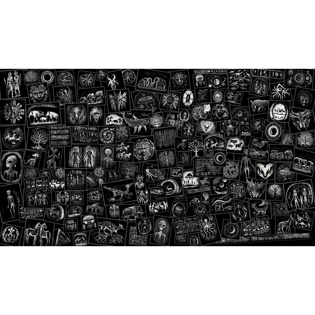 Cave Paintings 3D Model – Decal Textures Pack, 150 Unique Designs - View 3