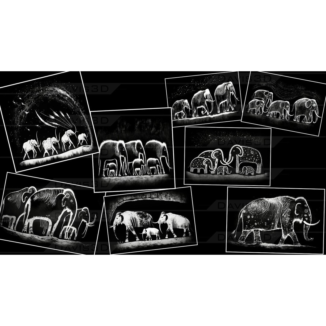 Cave Paintings 3D Model – Decal Textures Pack, 150 Unique Designs - View 6