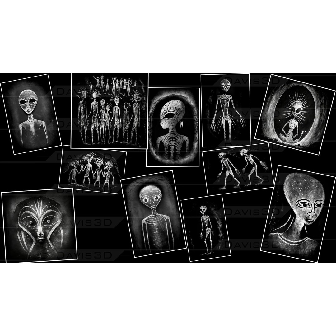 Cave Paintings 3D Model – Decal Textures Pack, 150 Unique Designs - View 9
