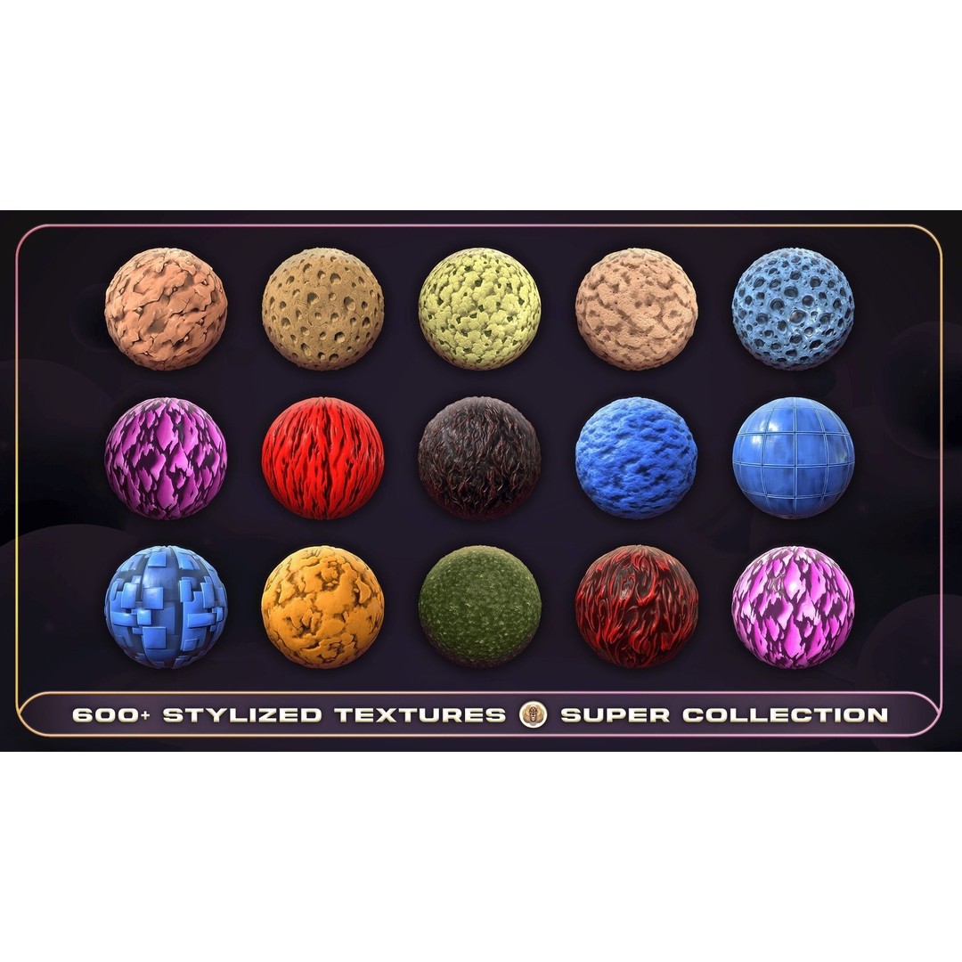 Super Stylized Texture Collection 3D Model – PBR Textures, 608 Unique Textures - View 16