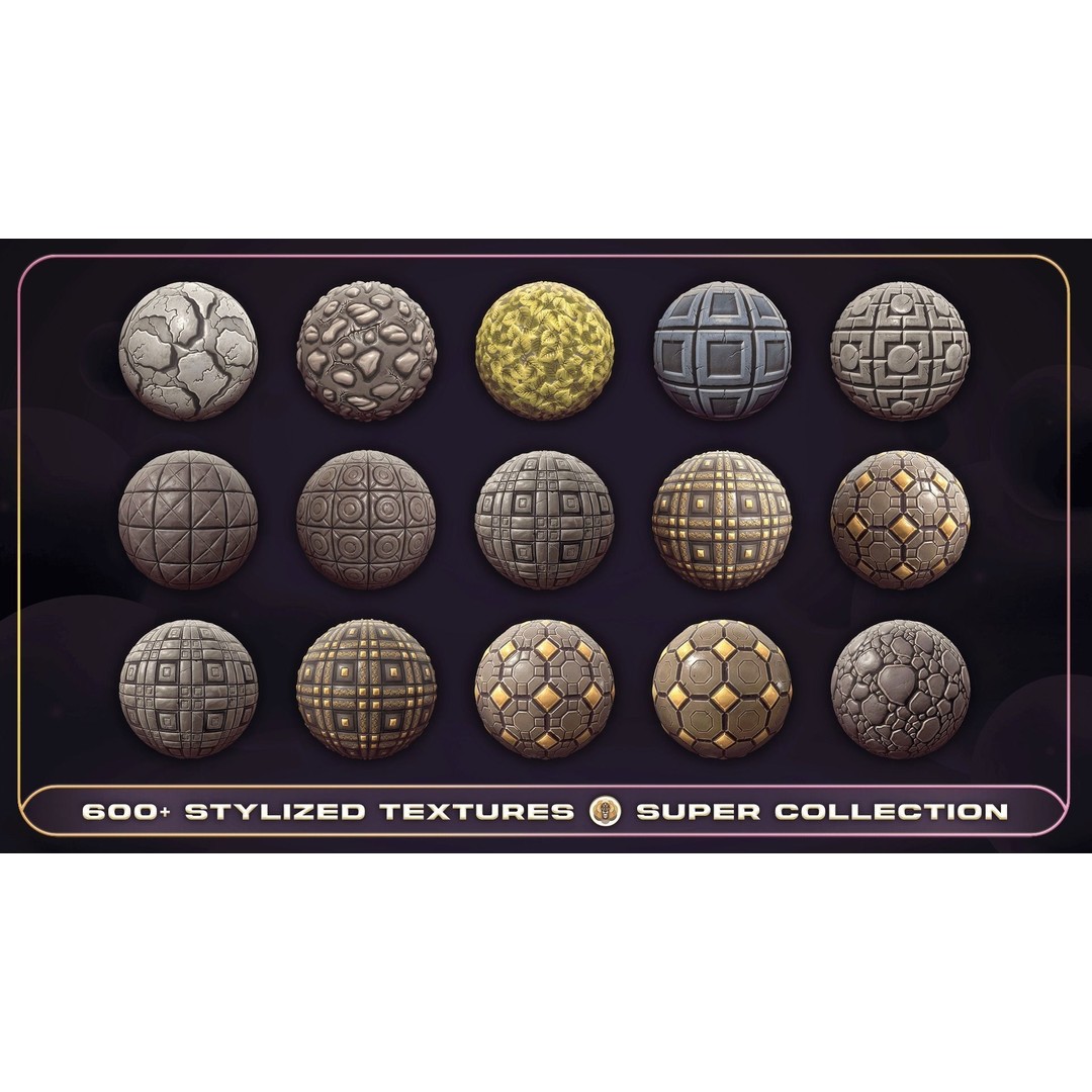 Super Stylized Texture Collection 3D Model – PBR Textures, 608 Unique Textures - View 19