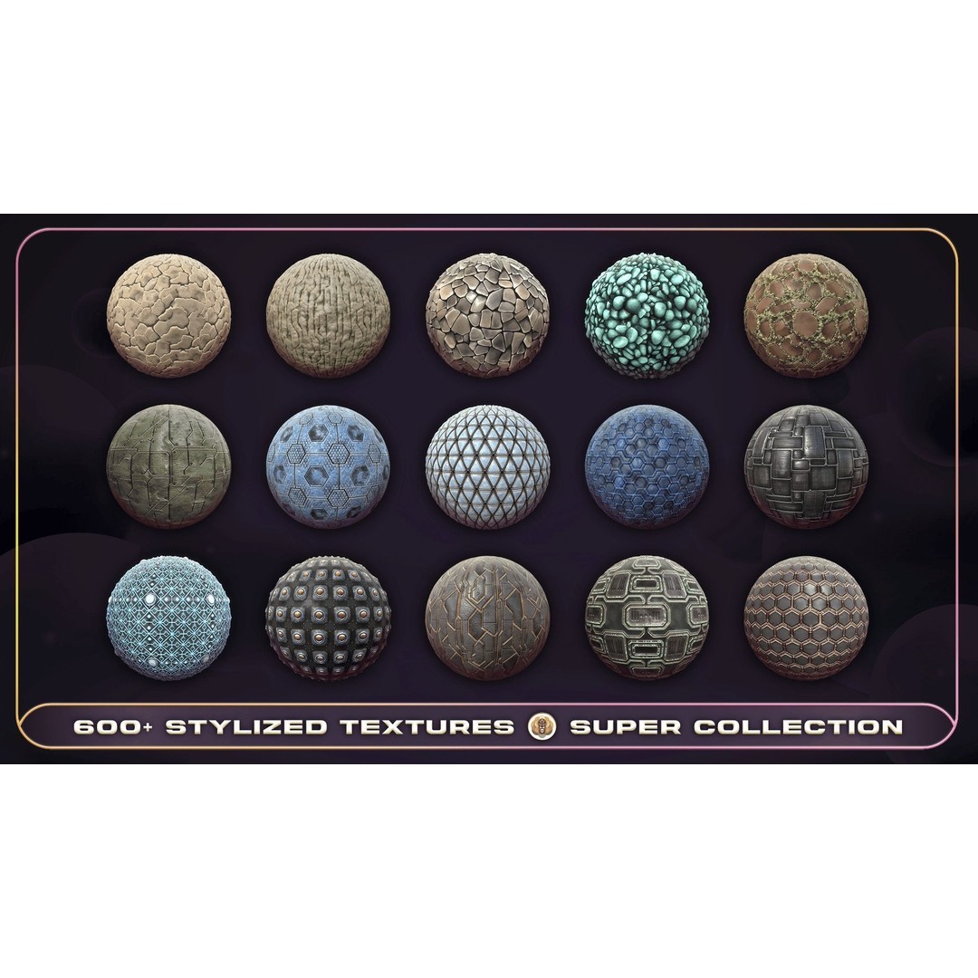 Super Stylized Texture Collection 3D Model – PBR Textures, 608 Unique Textures - View 23