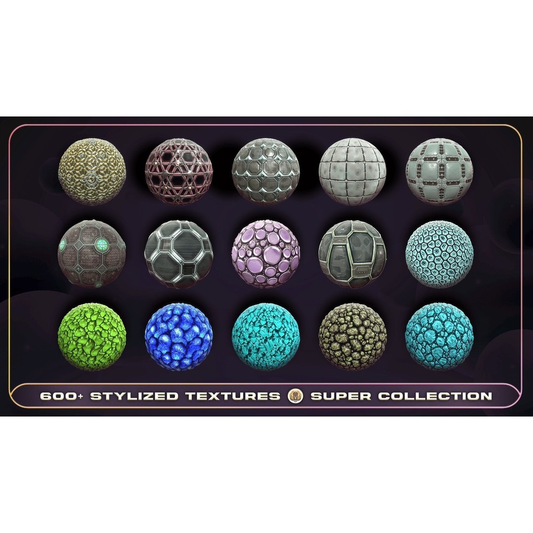 Super Stylized Texture Collection 3D Model – PBR Textures, 608 Unique Textures - View 26