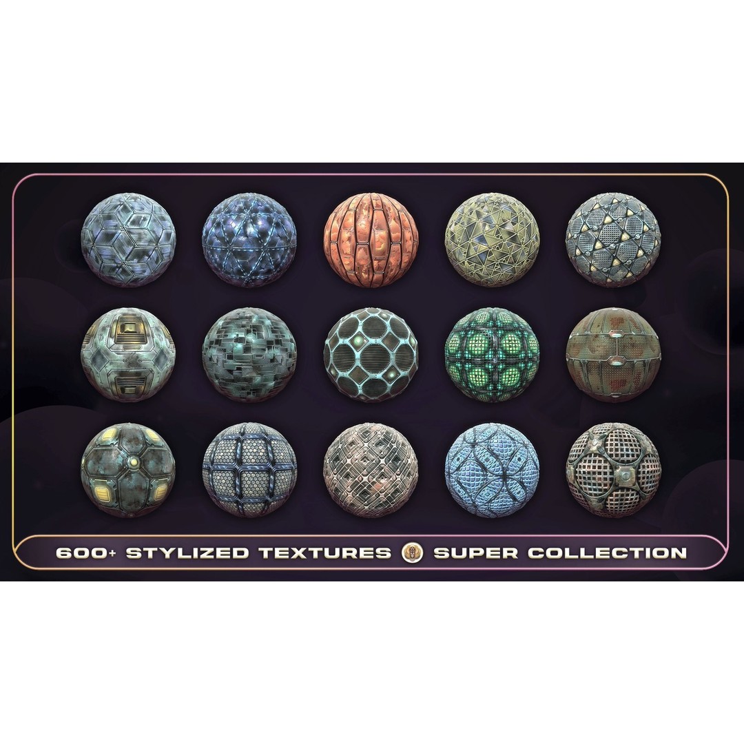 Super Stylized Texture Collection 3D Model – PBR Textures, 608 Unique Textures - View 28
