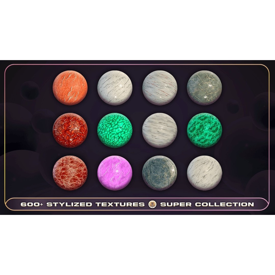 Super Stylized Texture Collection 3D Model – PBR Textures, 608 Unique Textures - View 35