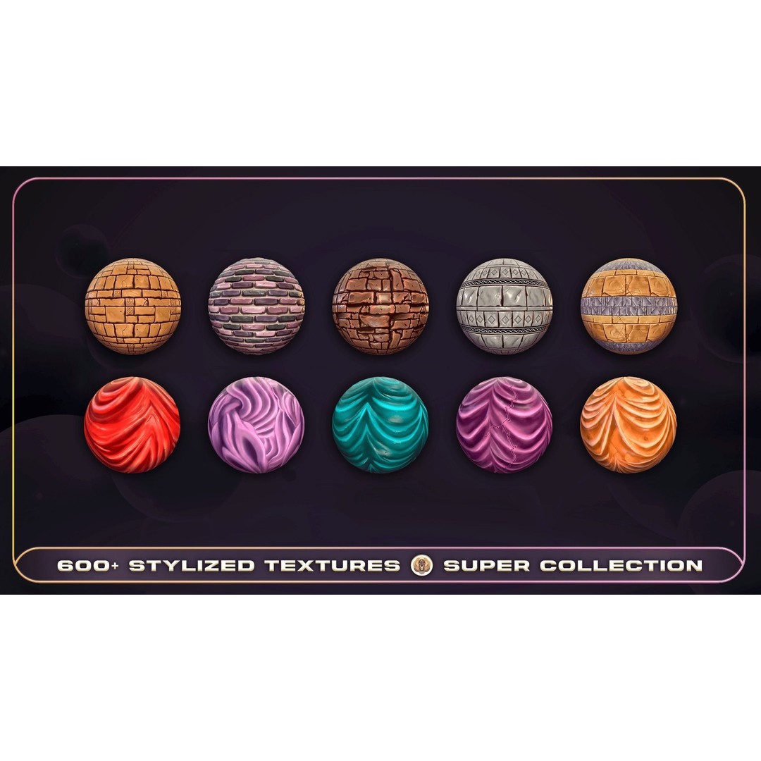 Super Stylized Texture Collection 3D Model – PBR Textures, 608 Unique Textures - View 37