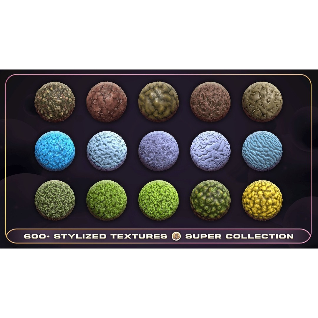 Super Stylized Texture Collection 3D Model – PBR Textures, 608 Unique Textures - View 40
