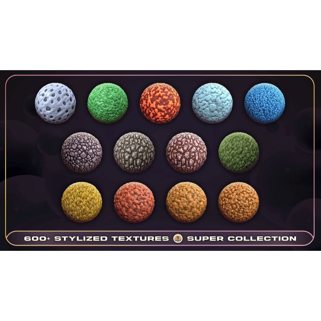 Super Stylized Texture Collection 3D Model – PBR Textures, 608 Unique Textures - View 41