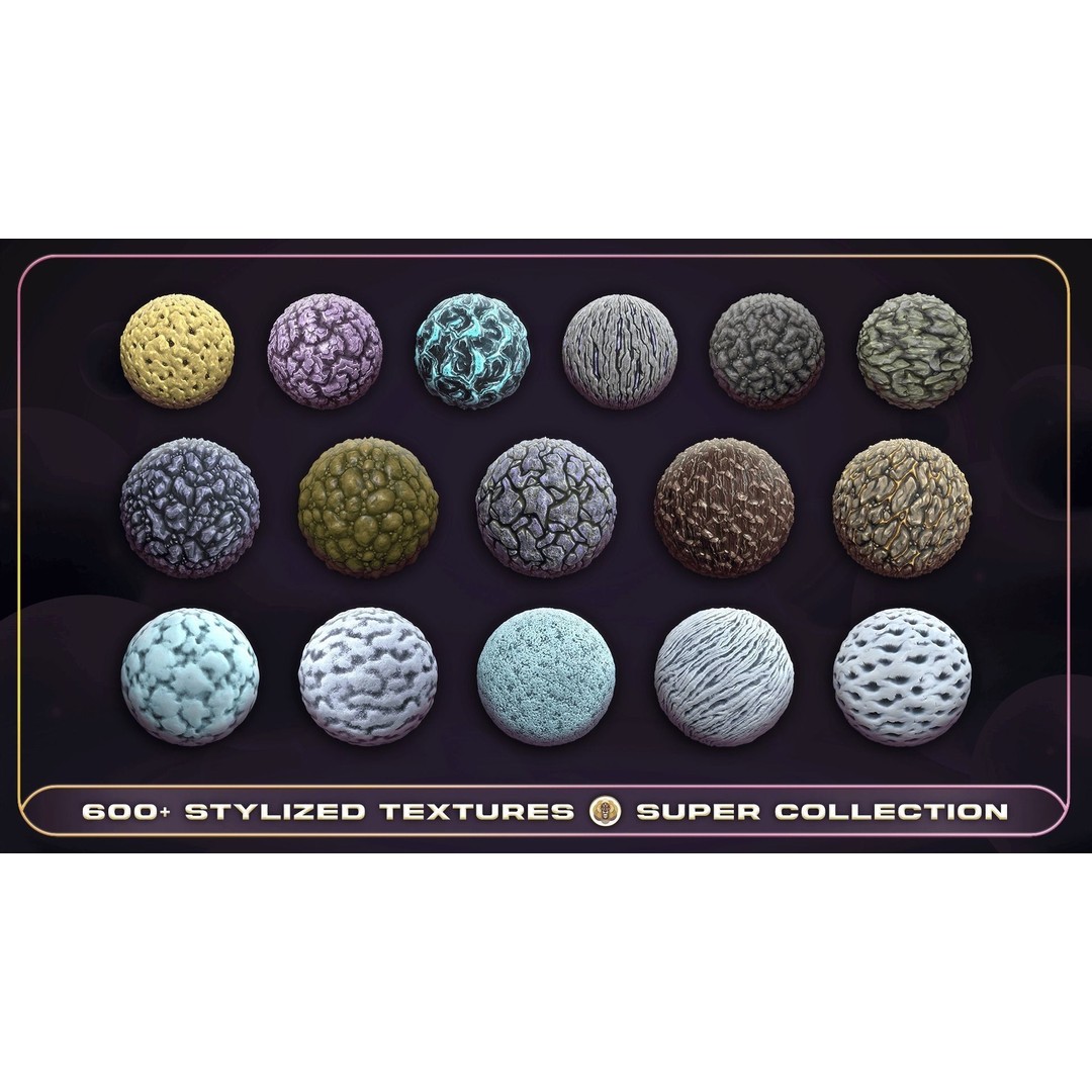 Super Stylized Texture Collection 3D Model – PBR Textures, 608 Unique Textures - View 42