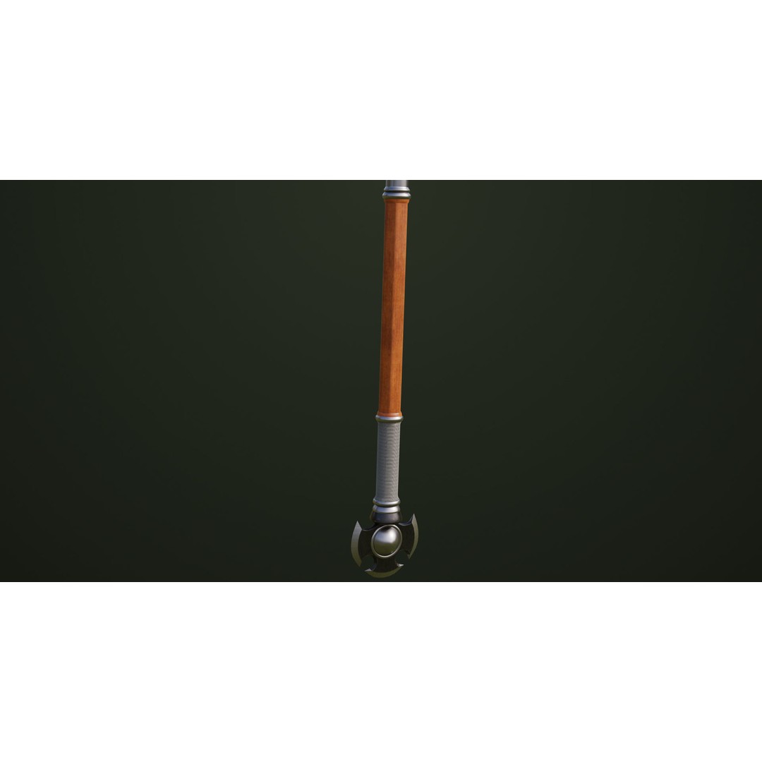 Battle Axe 3D Model – Low Poly PBR Weapon, FBX & Textures Included - View 14