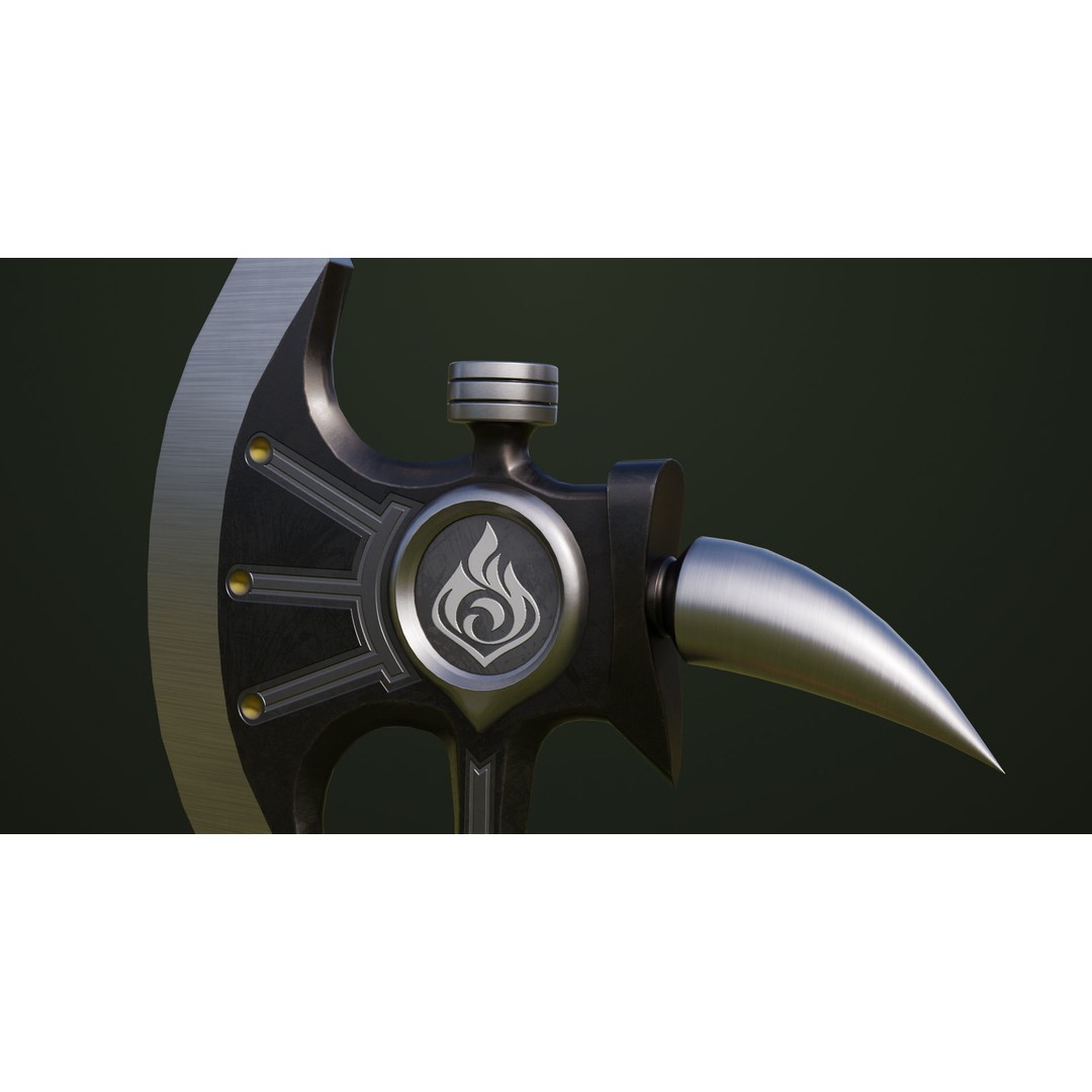 Battle Axe 3D Model – Low Poly PBR Weapon, FBX & Textures Included - View 16