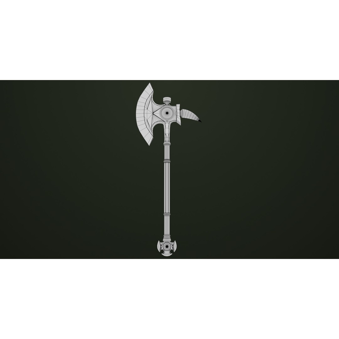 Battle Axe 3D Model – Low Poly PBR Weapon, FBX & Textures Included - View 19