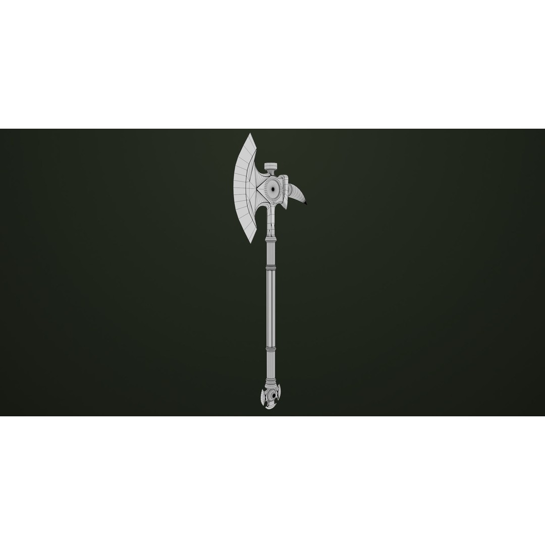 Battle Axe 3D Model – Low Poly PBR Weapon, FBX & Textures Included - View 20