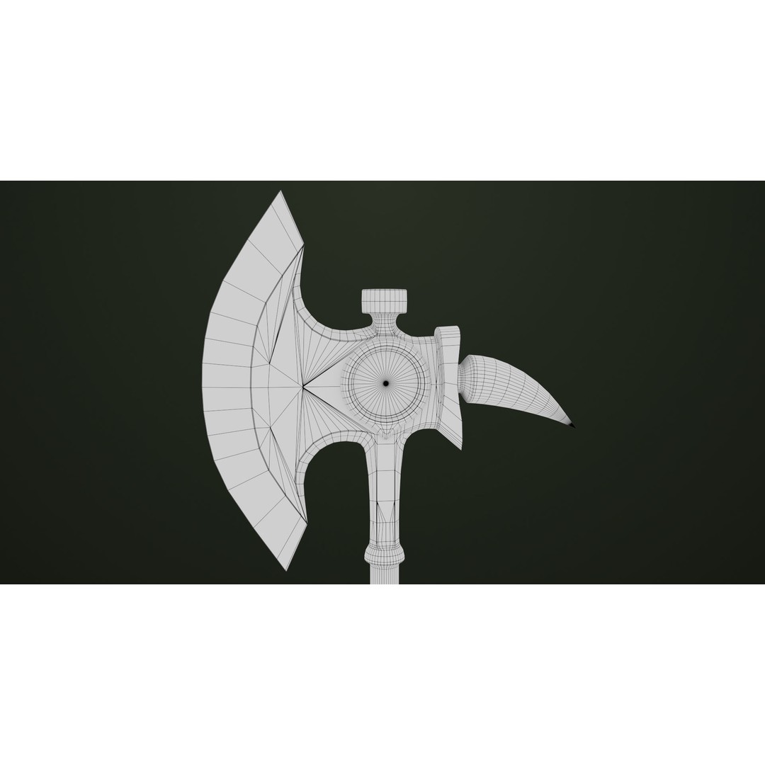 Battle Axe 3D Model – Low Poly PBR Weapon, FBX & Textures Included - View 22