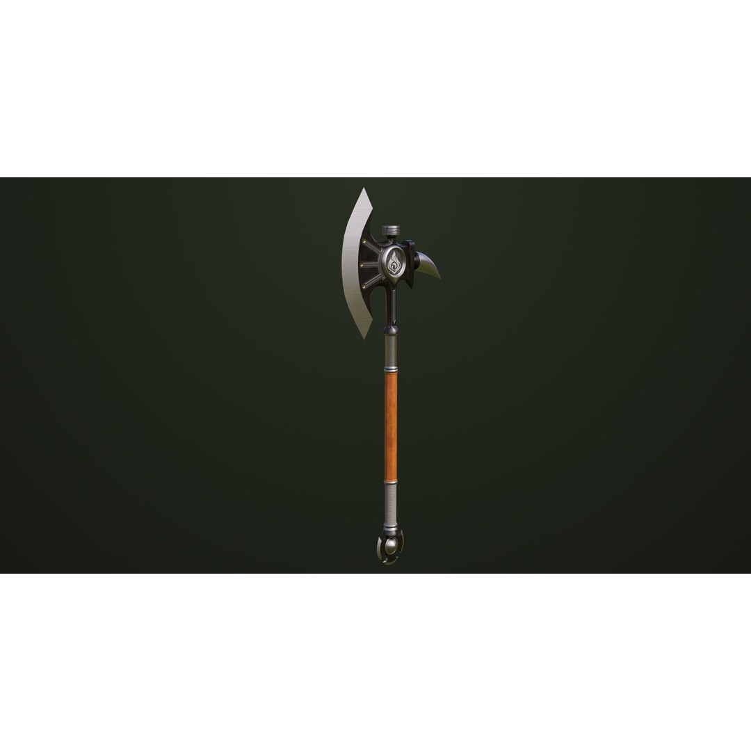 Battle Axe 3D Model – Low Poly PBR Weapon, FBX & Textures Included - View 4