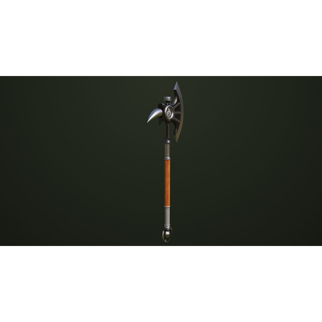 Battle Axe 3D Model – Low Poly PBR Weapon, FBX & Textures Included - View 7