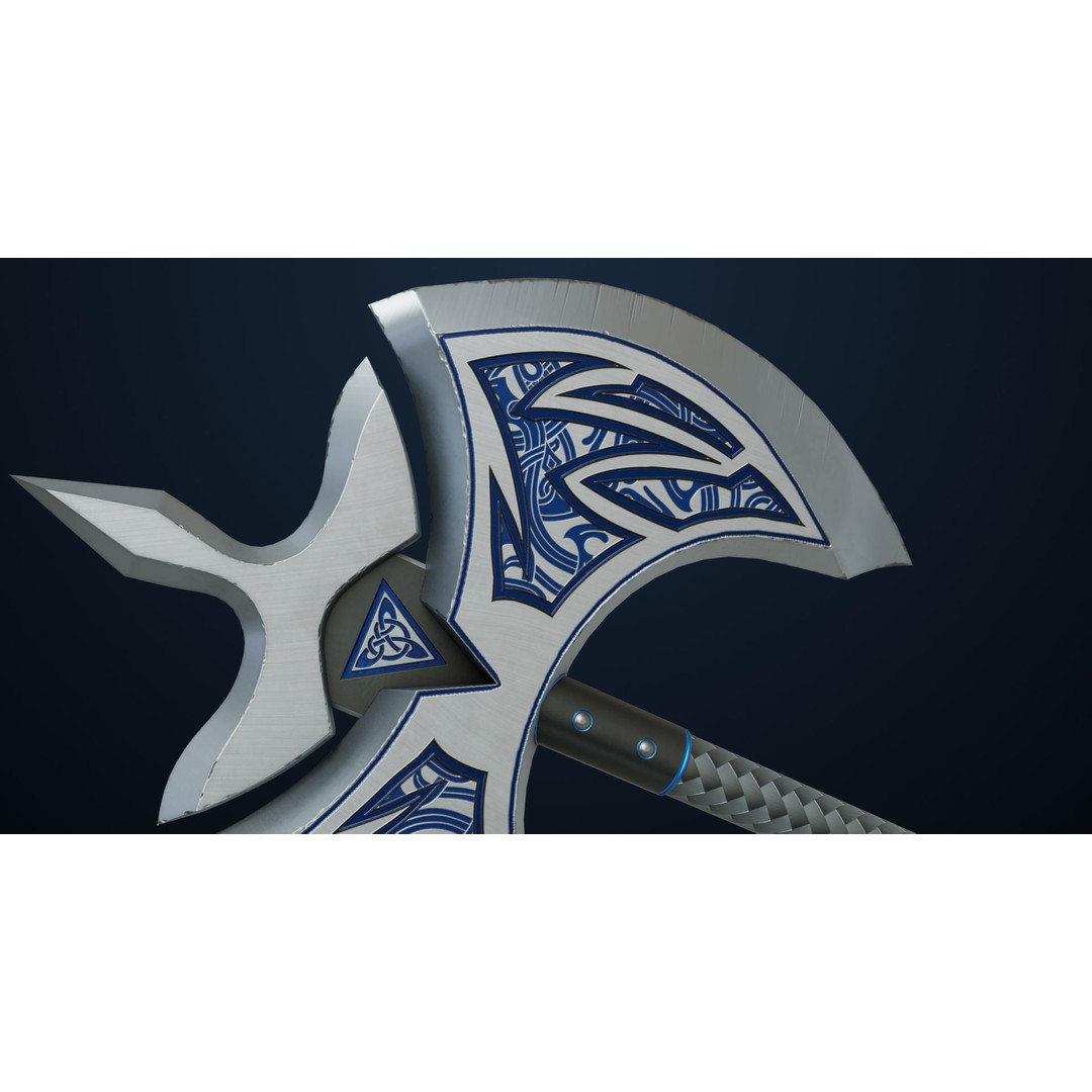 Battle Axe 3D Model – Low Poly PBR Weapon for Games, FBX - View 10