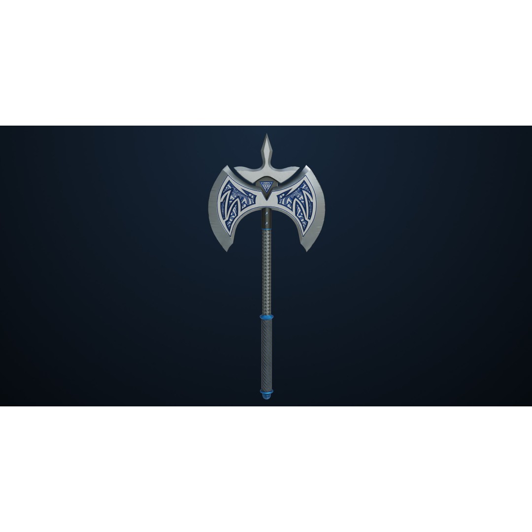 Battle Axe 3D Model – Low Poly PBR Weapon for Games, FBX - View 3