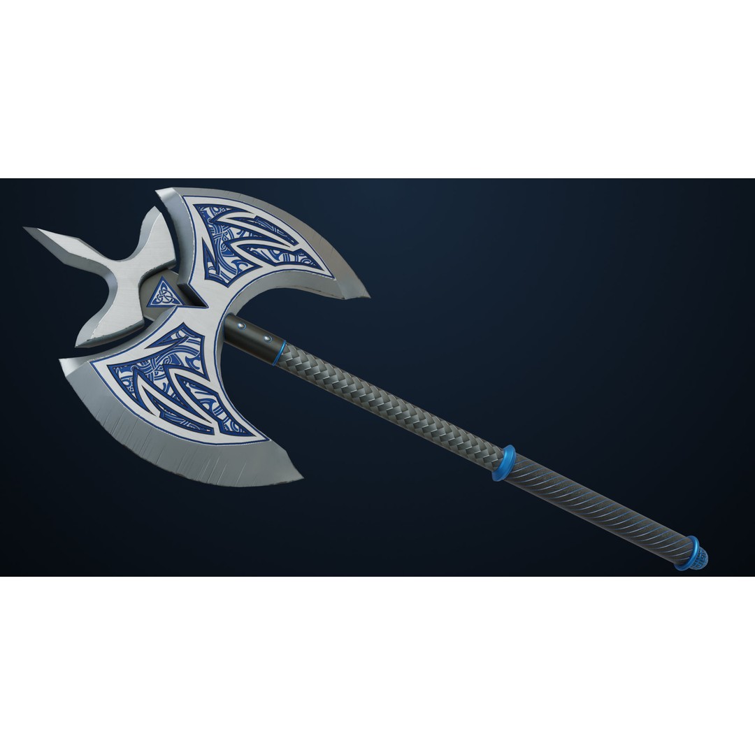 Battle Axe 3D Model – Low Poly PBR Weapon for Games, FBX - View 6