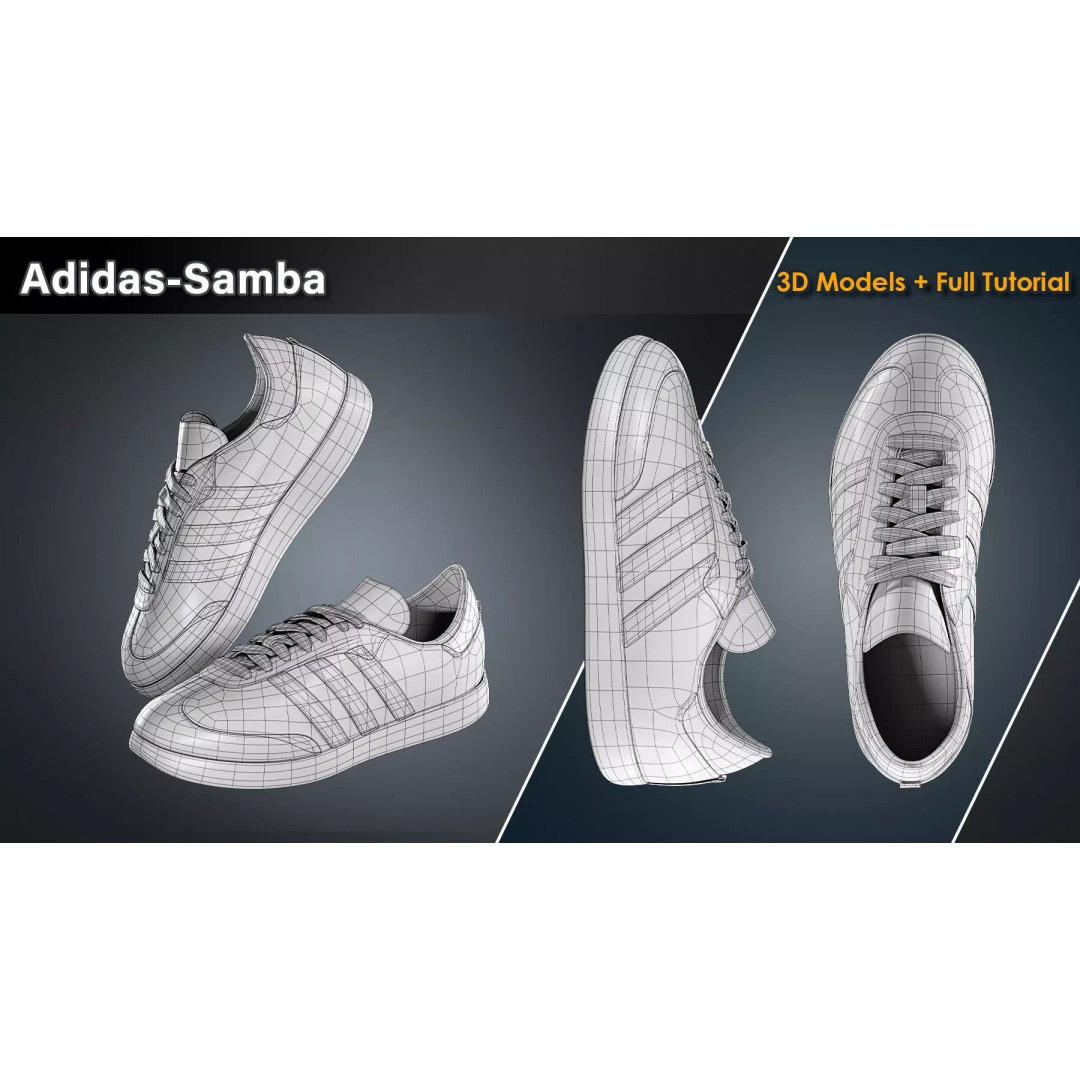Adidas Samba Sneakers 3D Model – Low Poly Game Asset, FBX, PBR - View 12