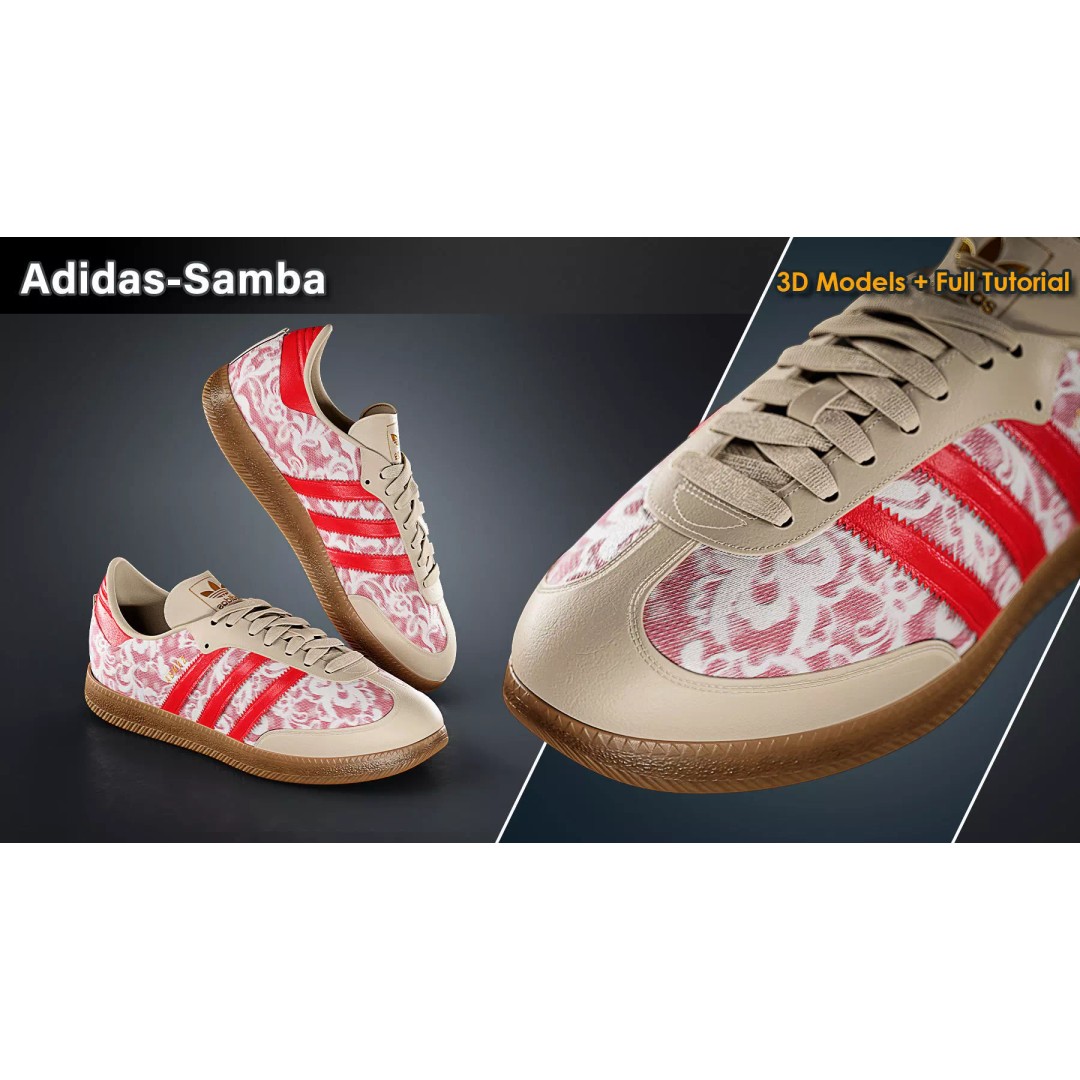 Adidas Samba Sneakers 3D Model – Low Poly Game Asset, FBX, PBR - View 5
